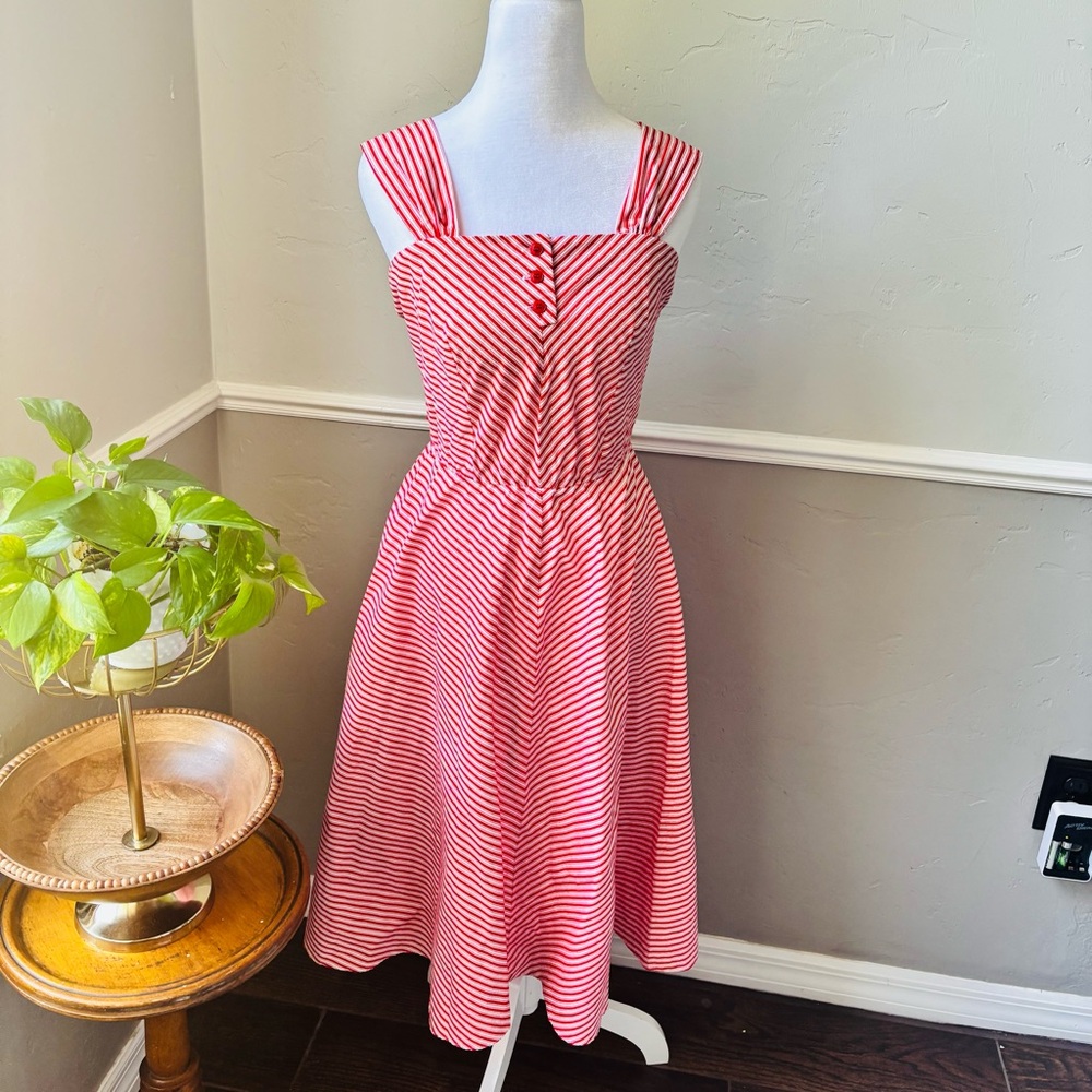 Vintage Patty O'Neil Red and White Striped Dress